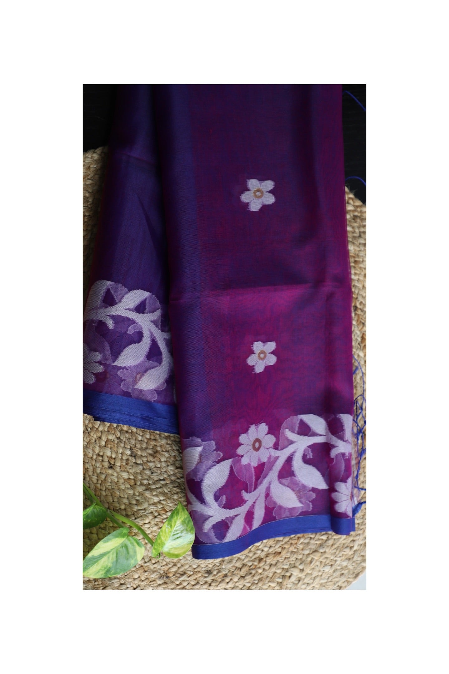 PURPLE MUSLIN JAMDANI SAREE