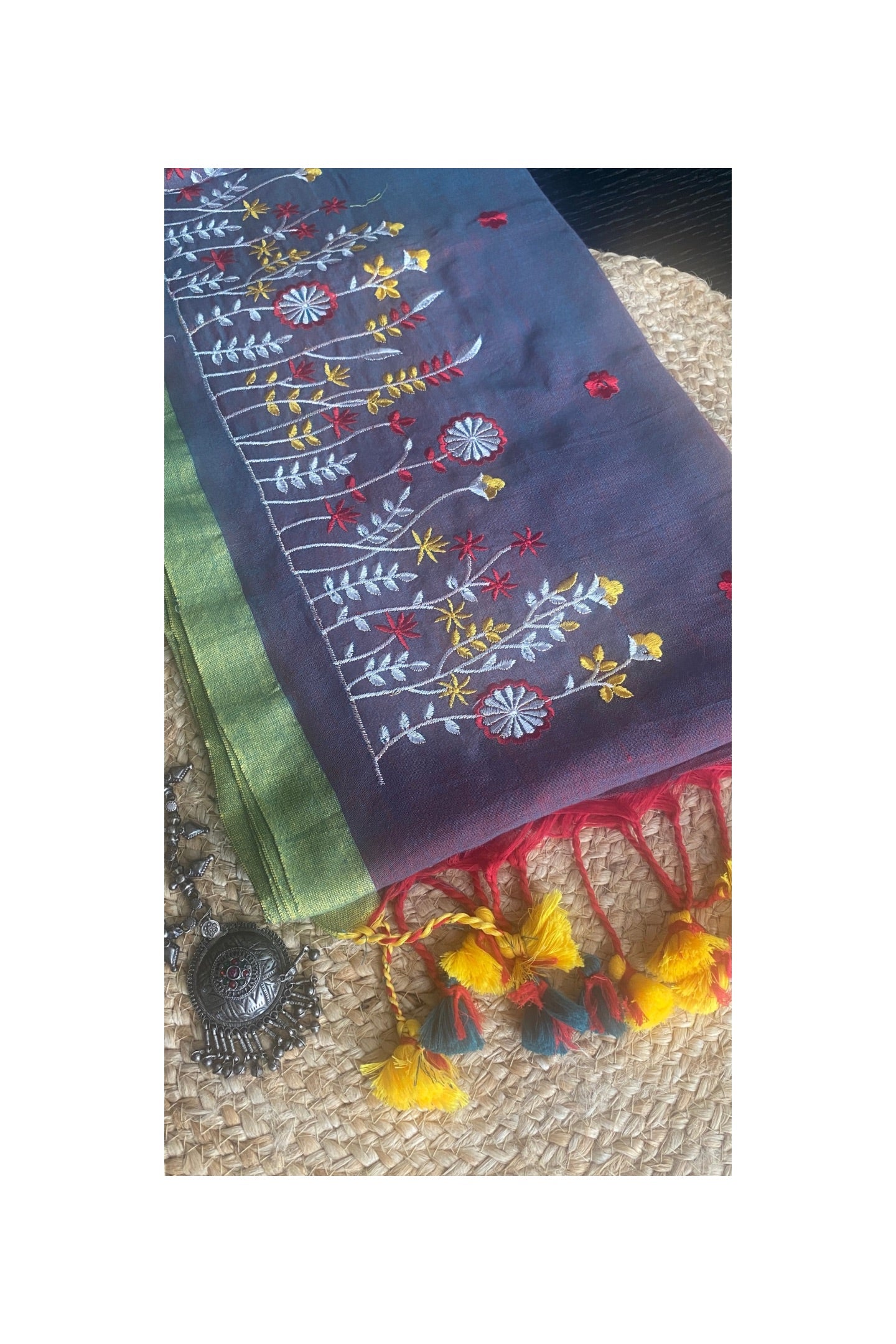 BROWN MULL COTTON SAREE