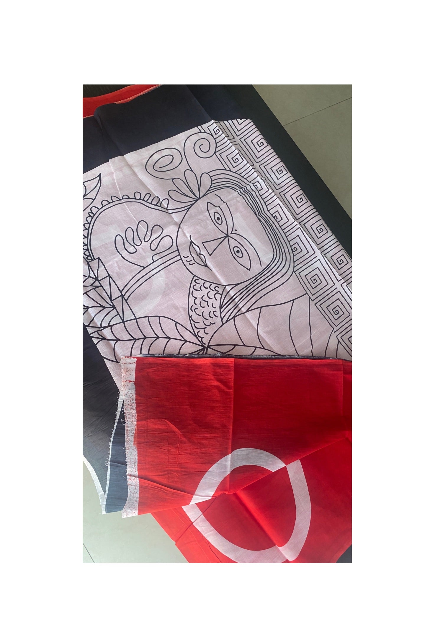 Red mull cotton saree