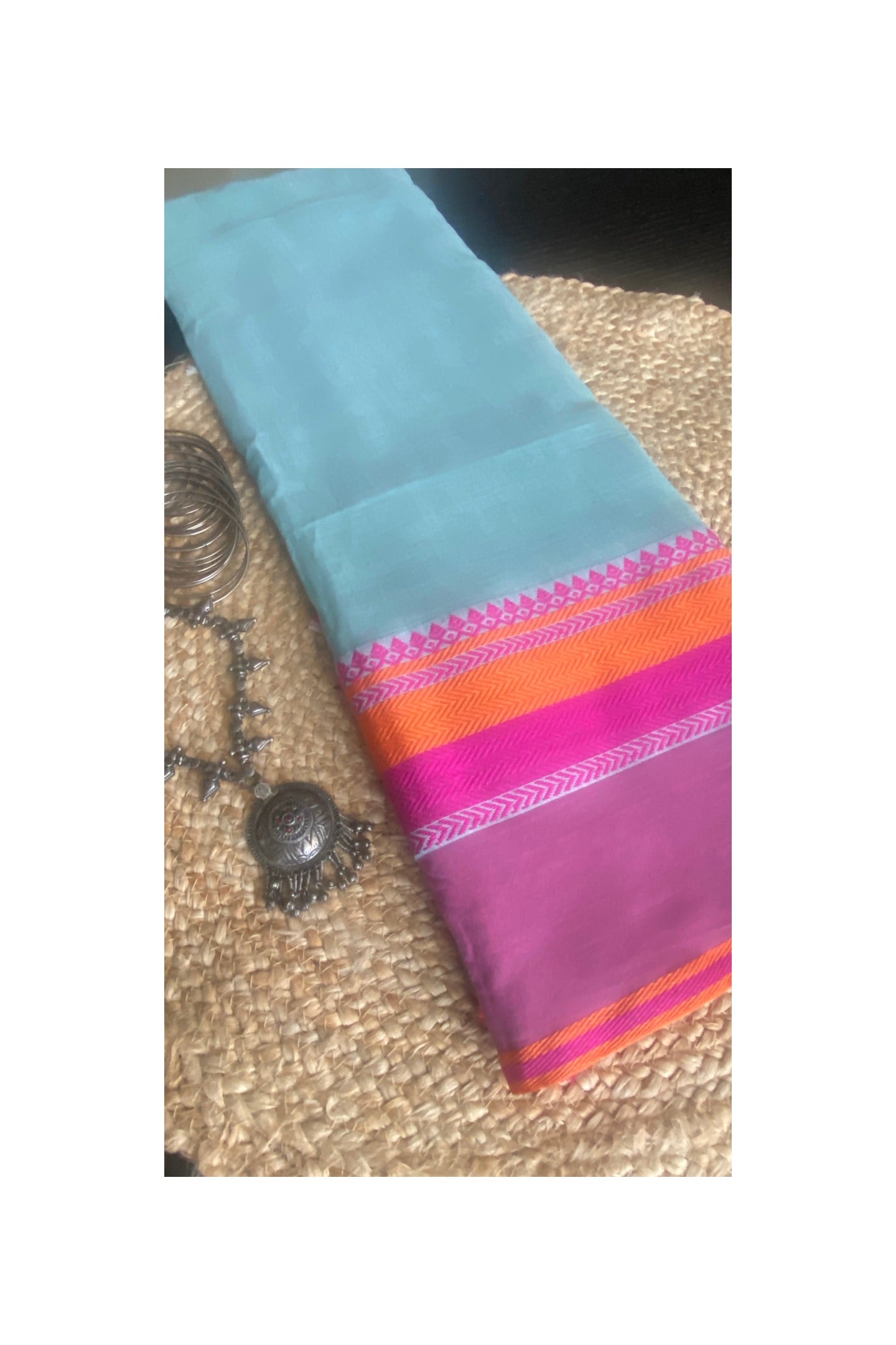 SEA GREEN COTTON SAREE