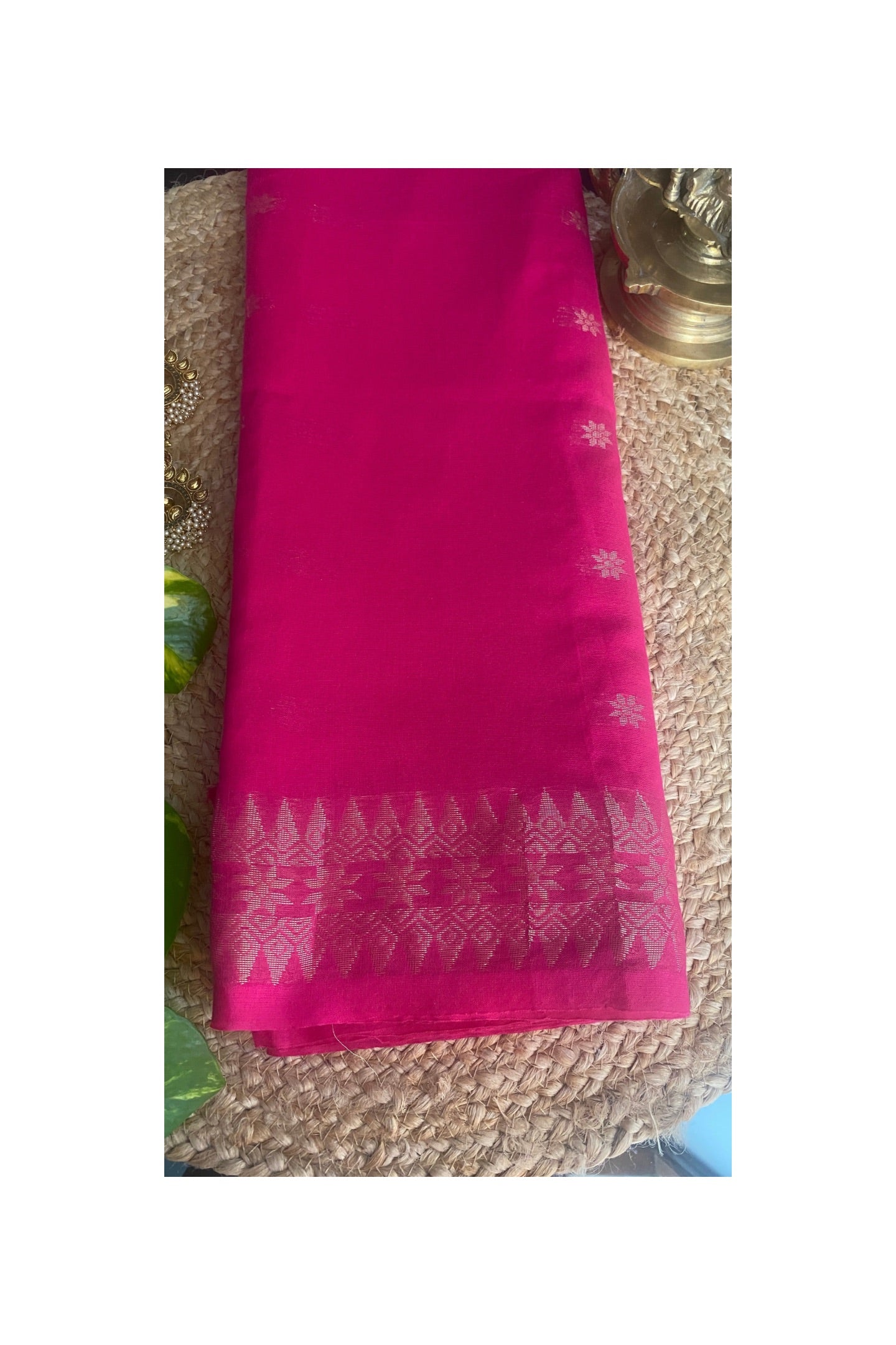 Majenta Banarasi cotton saree