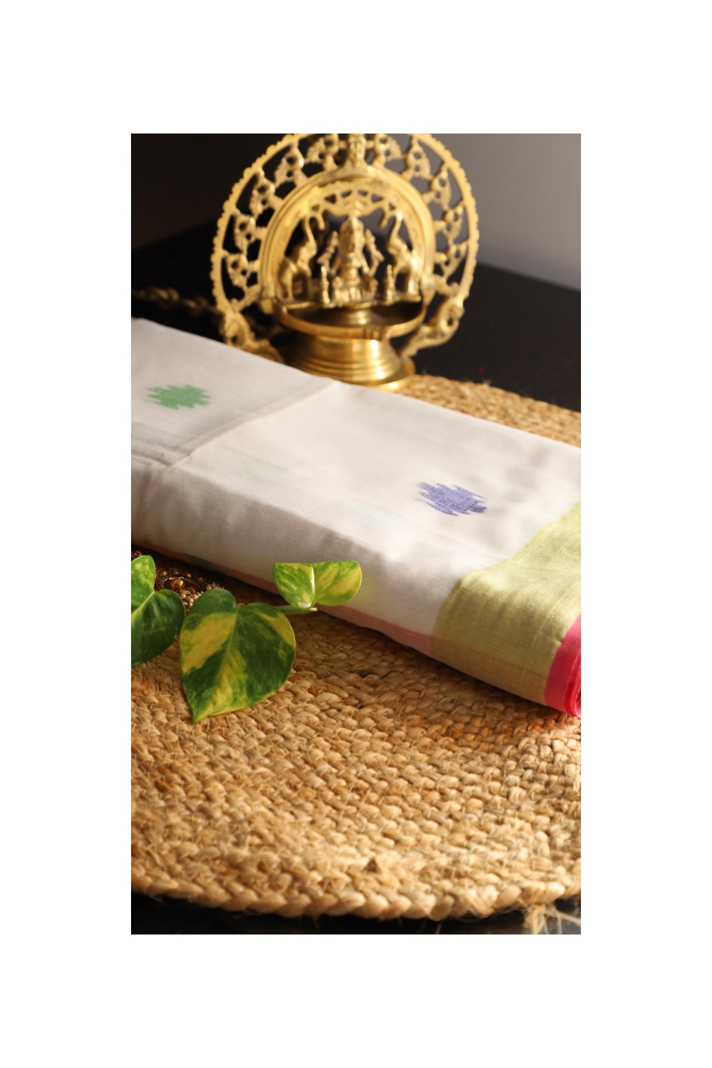 WHITE COTTON SILK SAREE