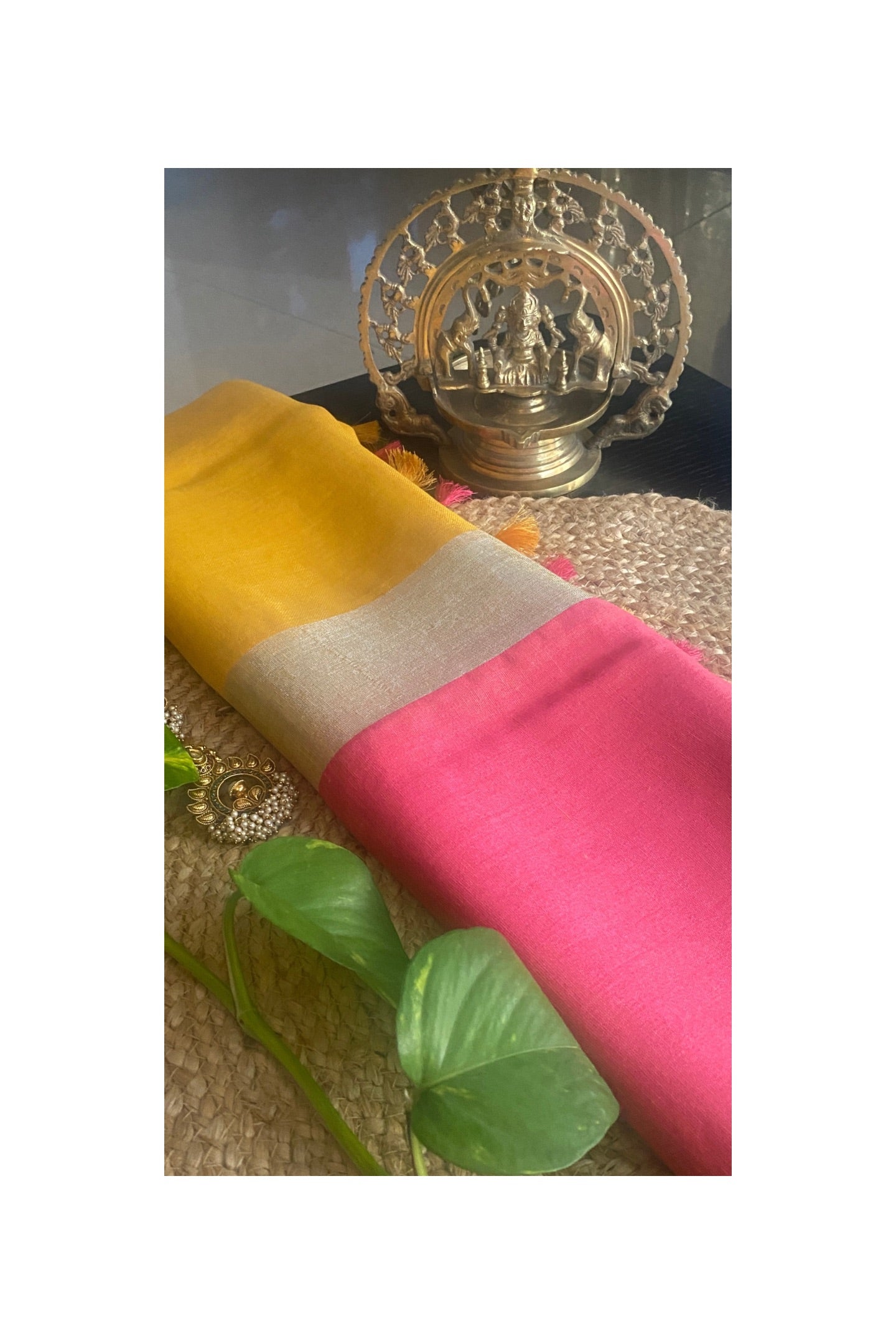 LINEN YELLOW SAREE