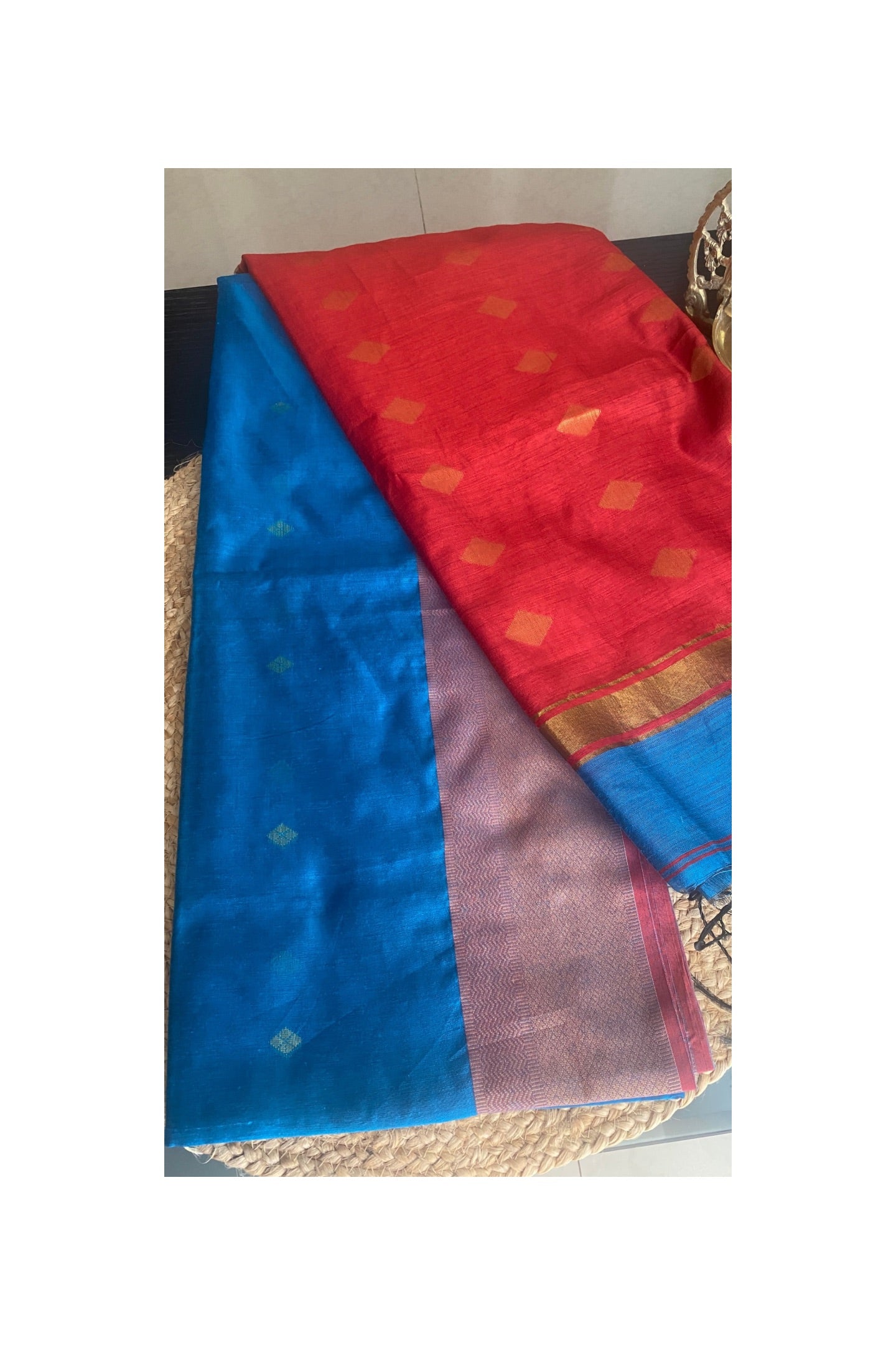 BLUE MAHESHWARI SAREE