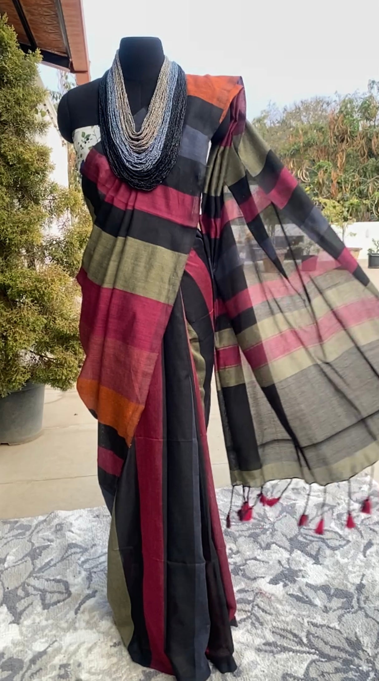 Multi colour cotton saree