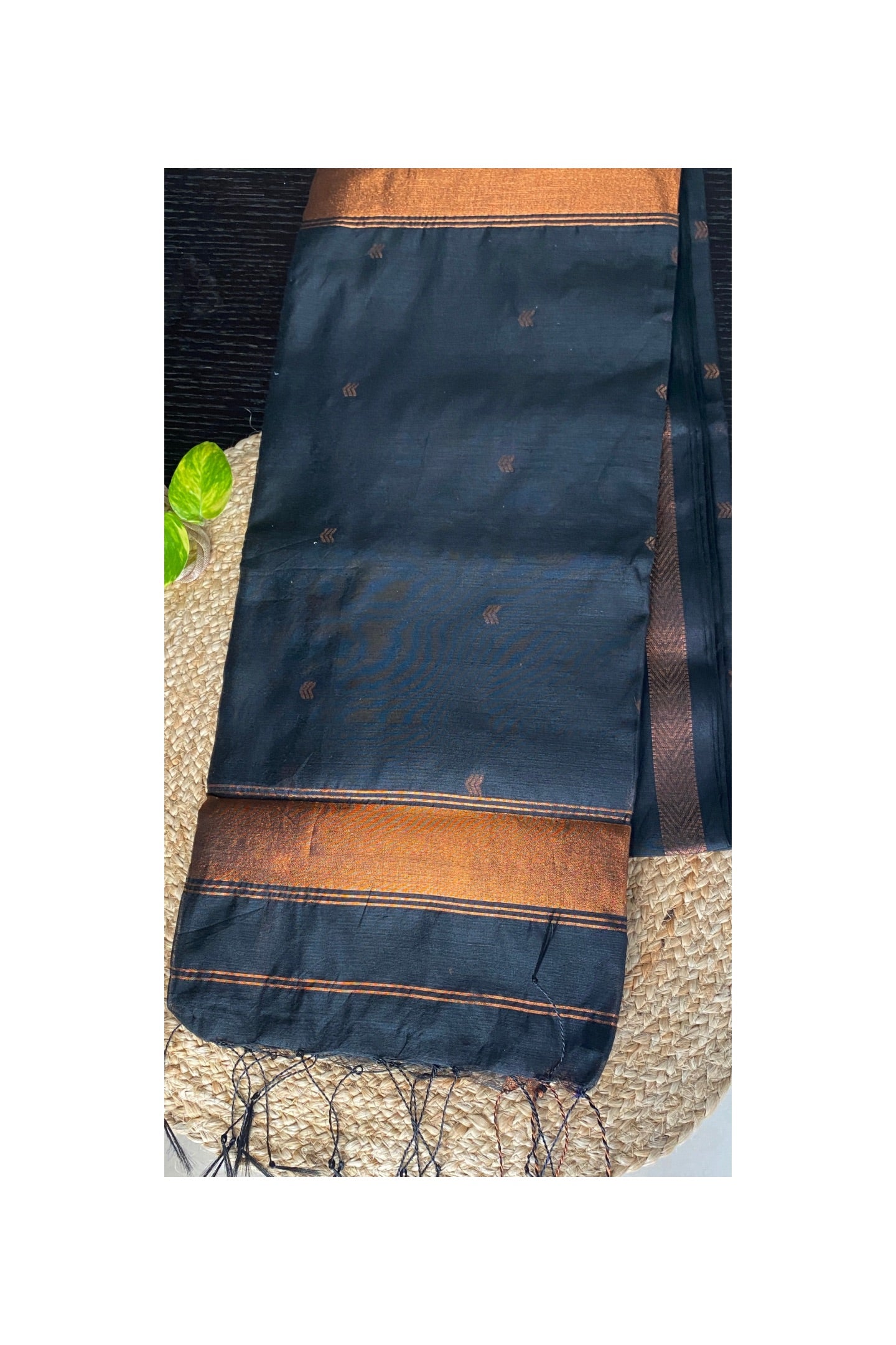 Black Maheshwari Saree