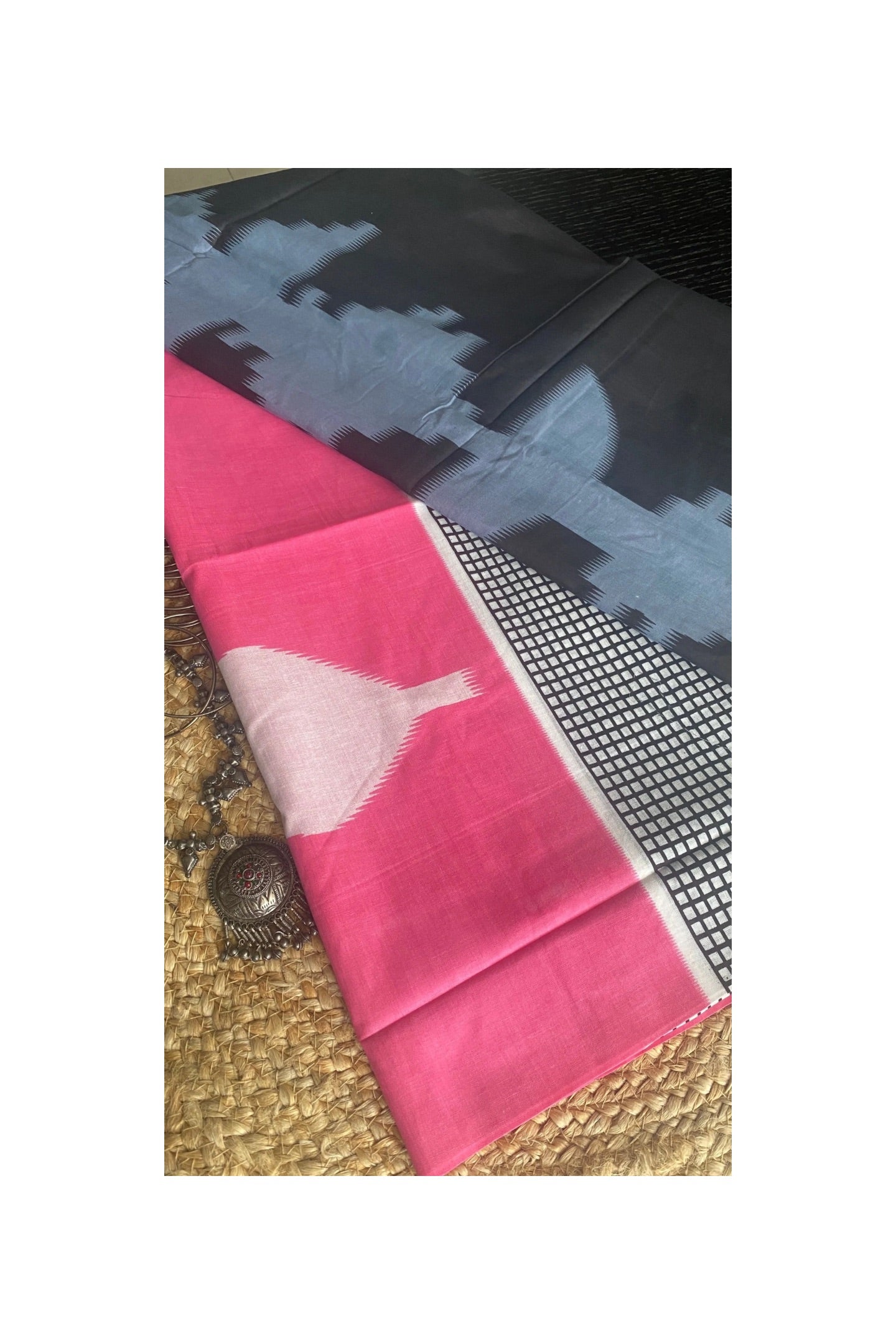 PINK  IKKAT PRINT MULL COTTON