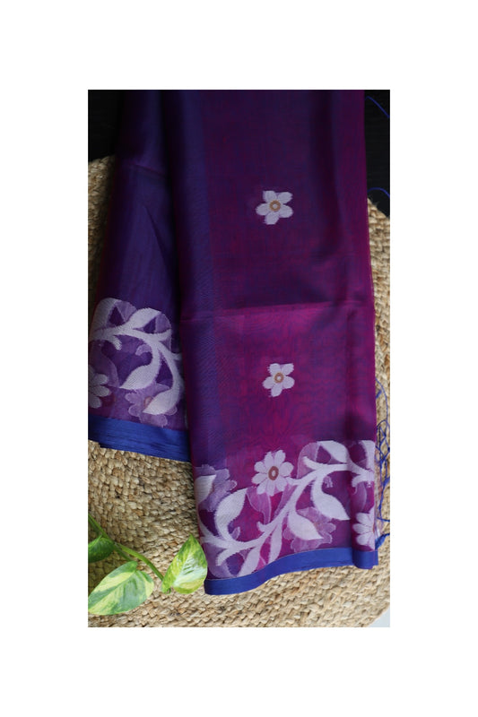 PURPLE MUSLIN JAMDANI SAREE