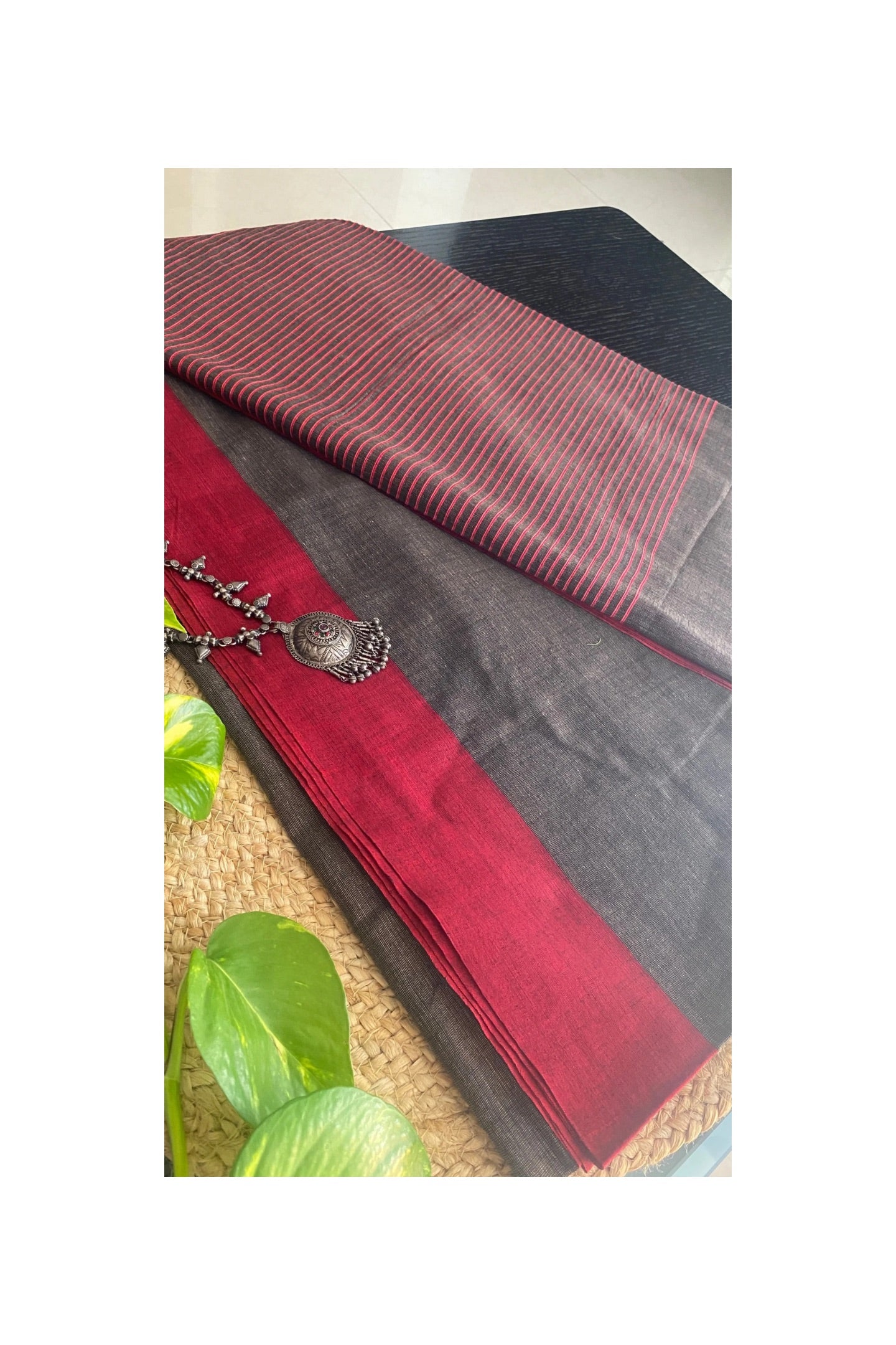 Brown Cotton Saree