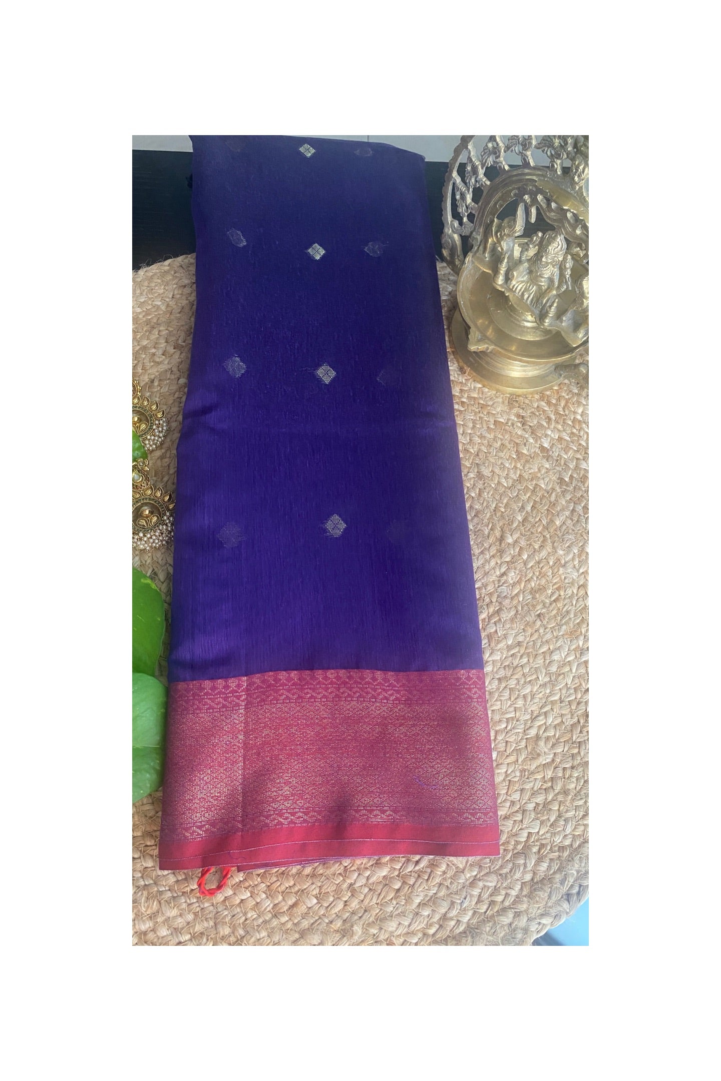 Purple Maheshwari saree