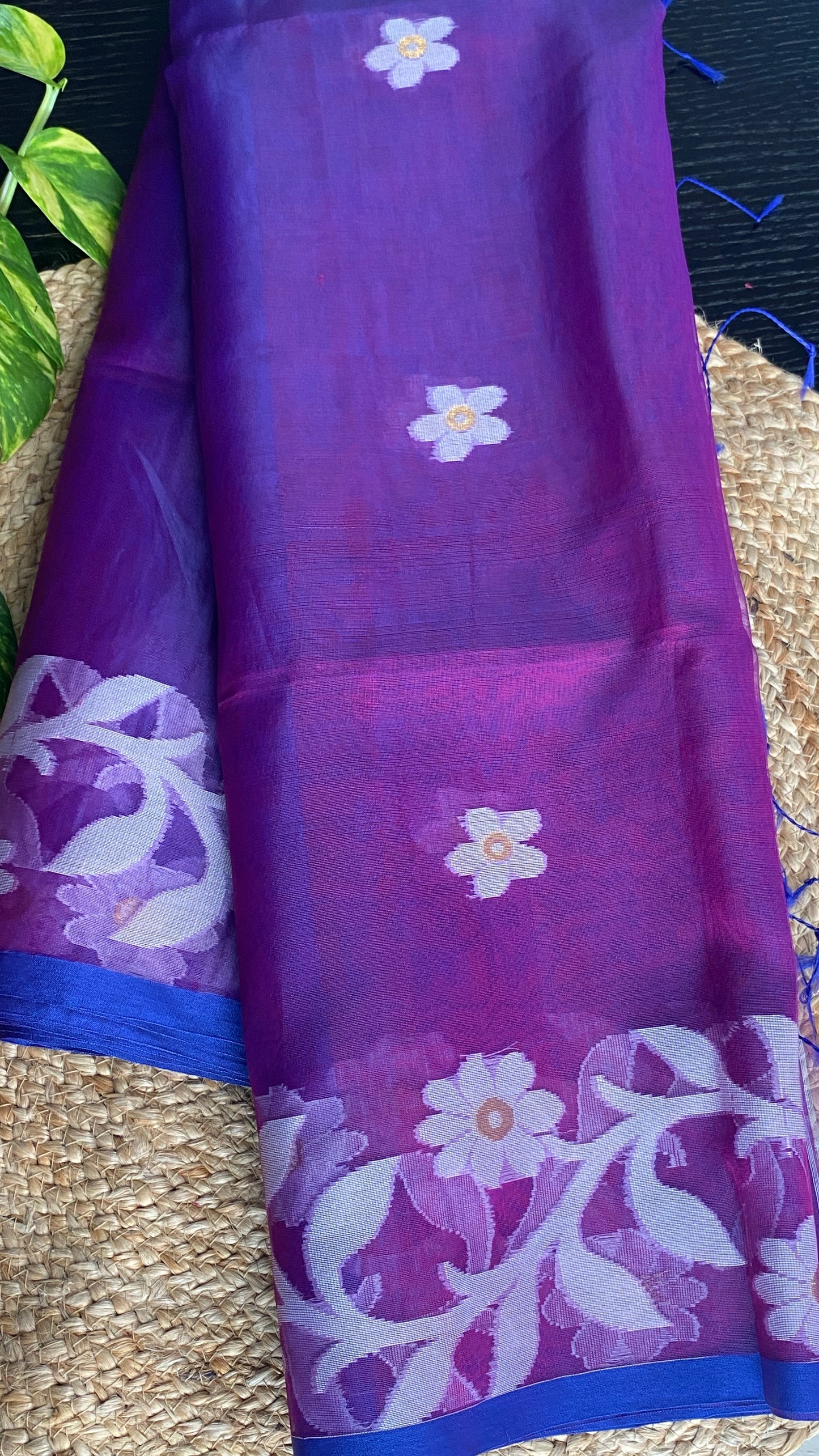 PURPLE MUSLIN JAMDANI SAREE