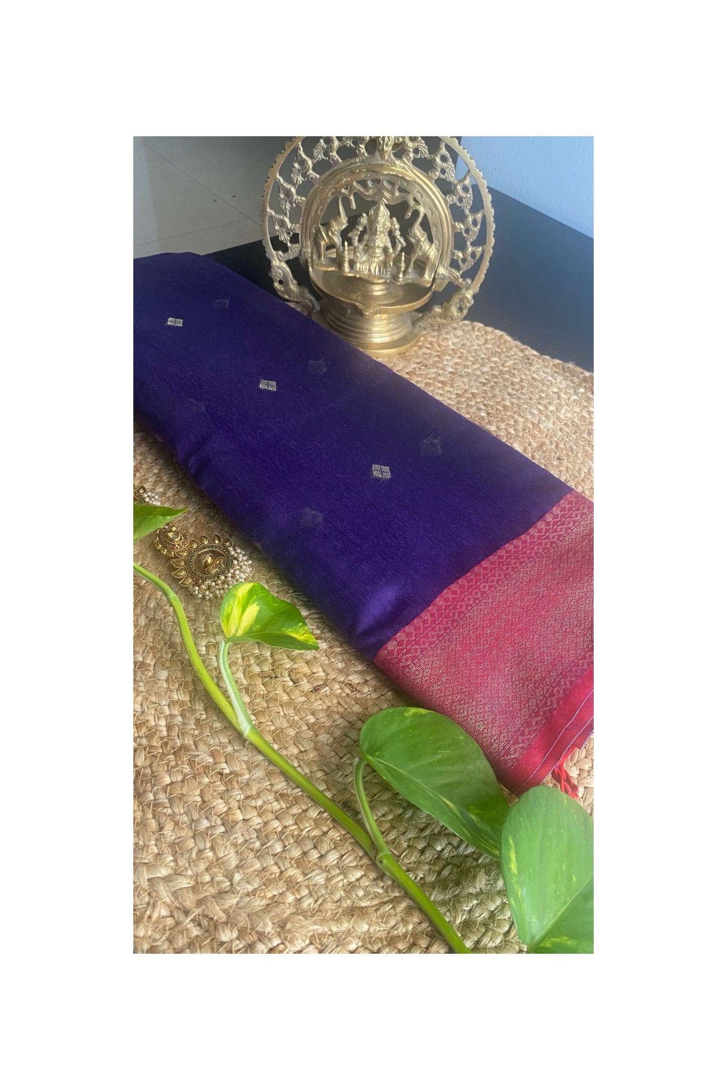 Purple Maheshwari saree