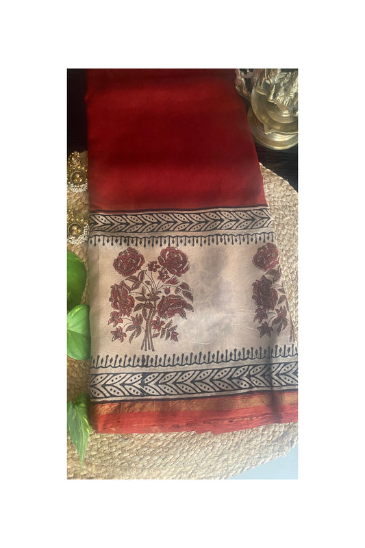 MAROON CHANDERI SAREE