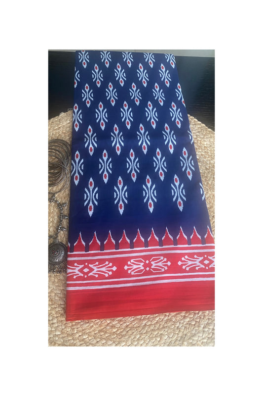 BLUE IKKAT PRINT MULL COTTON