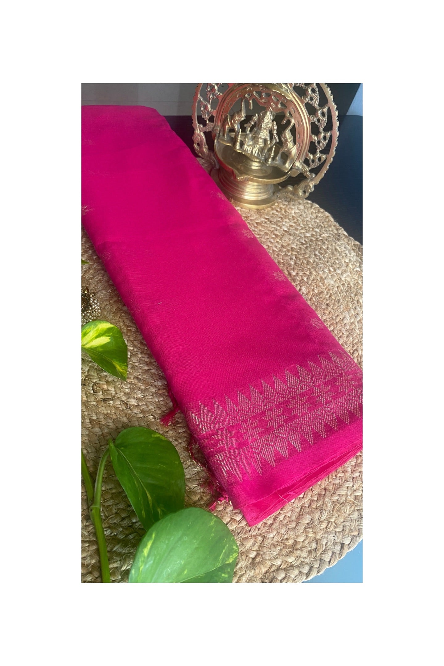 MAGENTA BANARASI COTTON SAREE