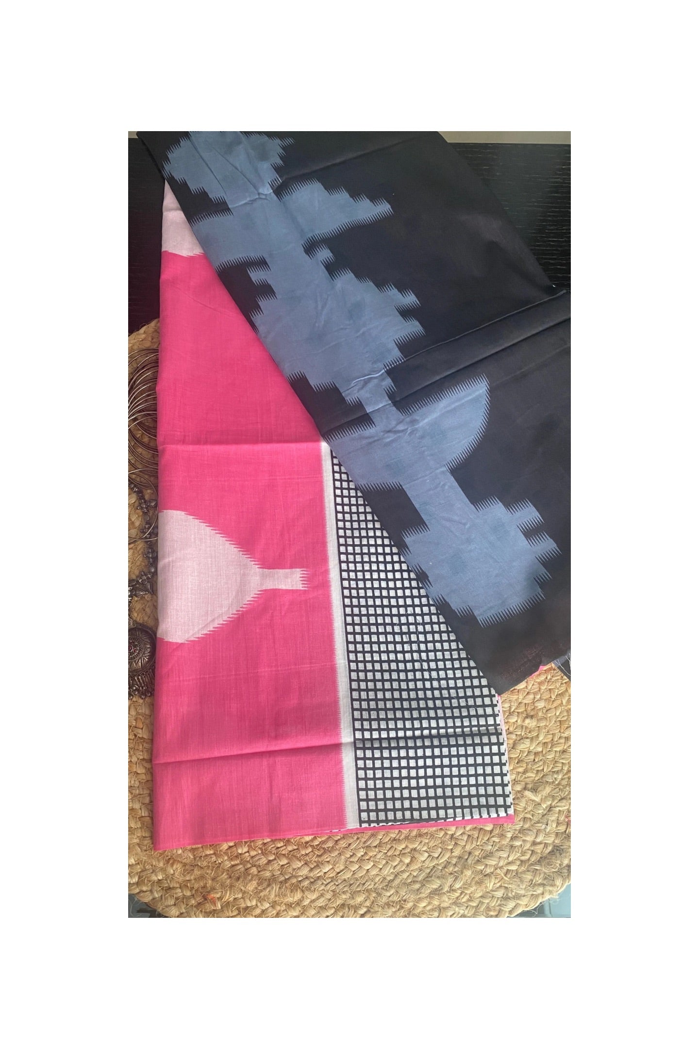 PINK  IKKAT PRINT MULL COTTON