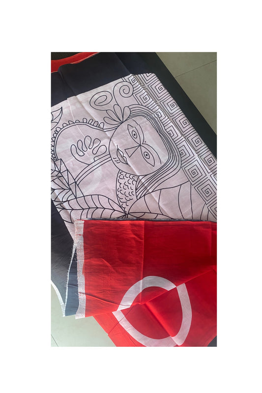 Red mull cotton saree