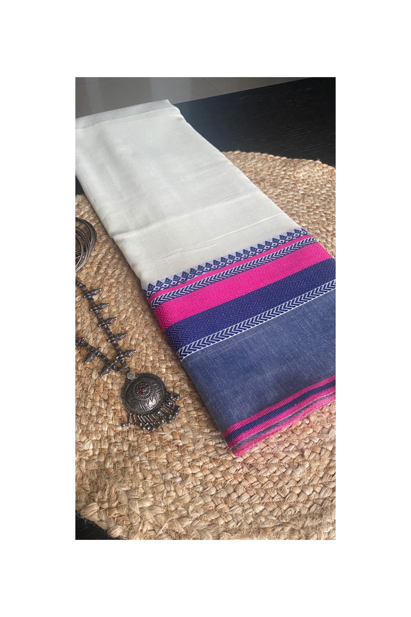 OFF WHITE COTTON SAREE