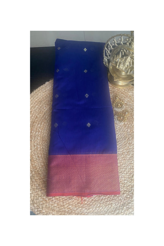 ROYAL BLUE MAHESHWARI SAREE