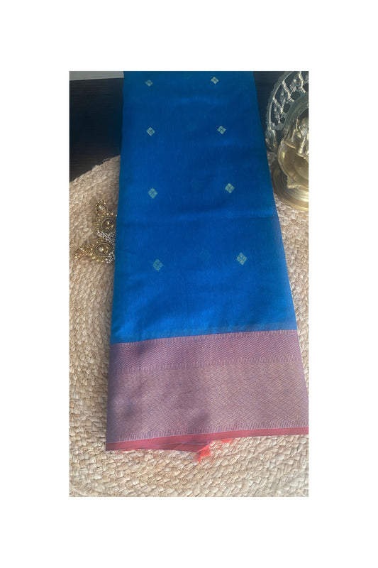 BLUE MAHESHWARI SAREE