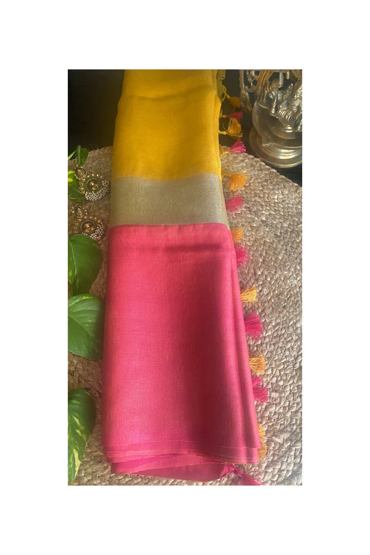 LINEN YELLOW SAREE