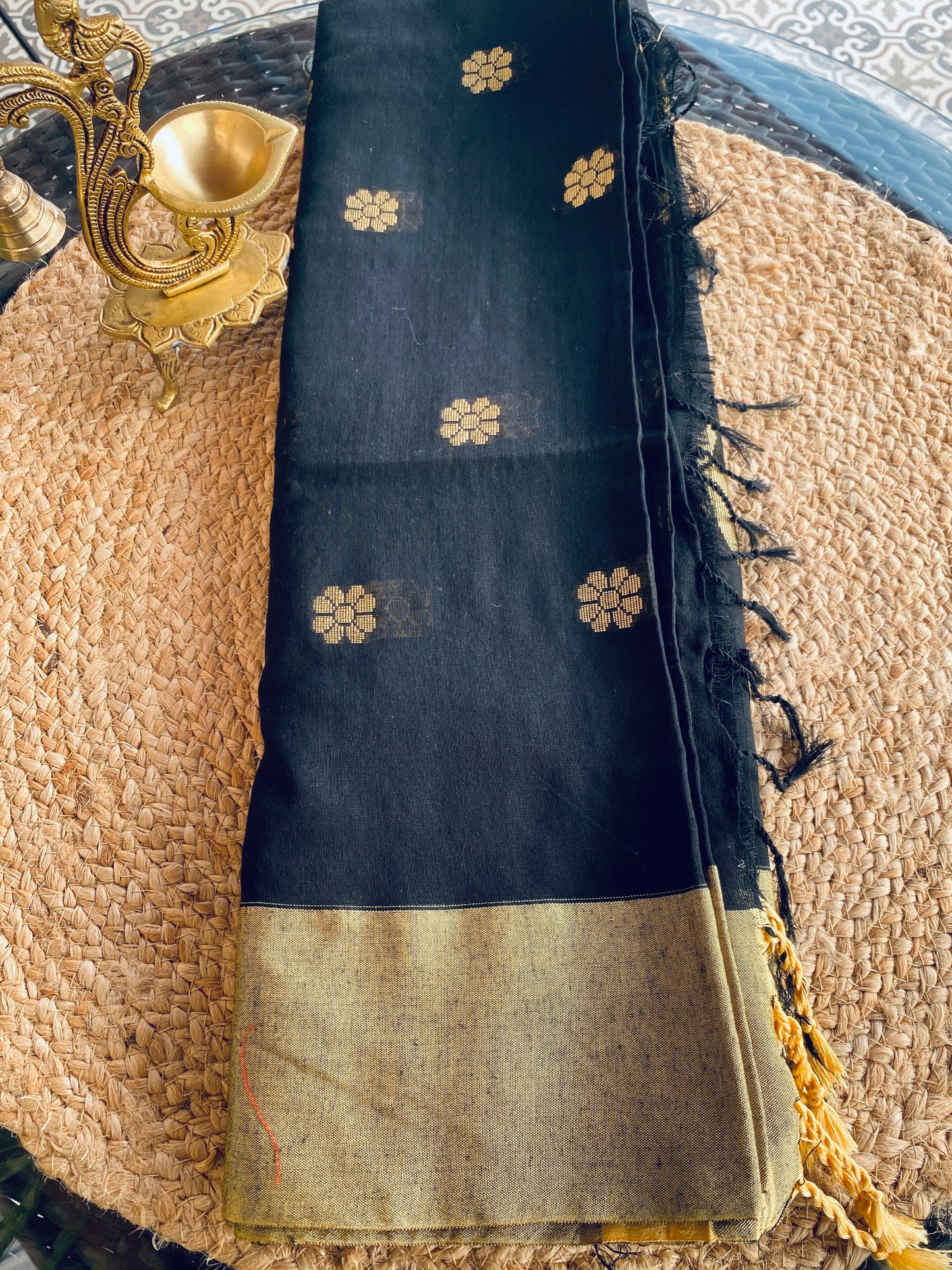 Black cotton saree