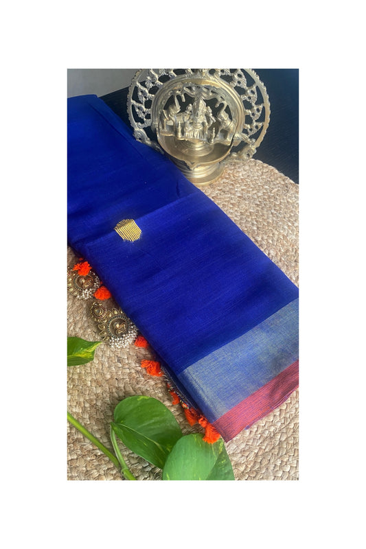 LINEN COTTON BLUE SAREE