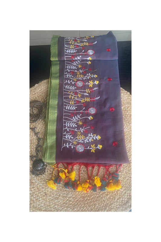 BROWN MULL COTTON SAREE