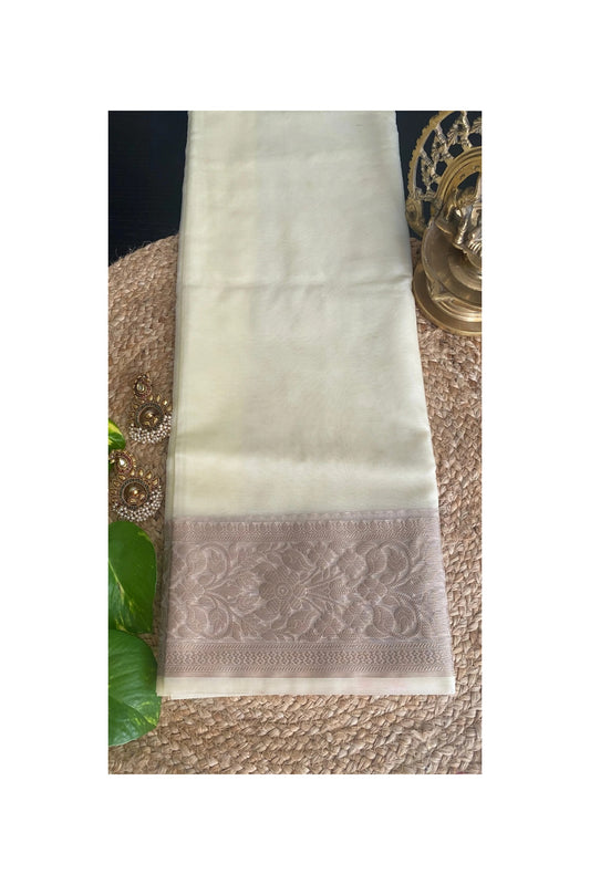 Off white organza saree