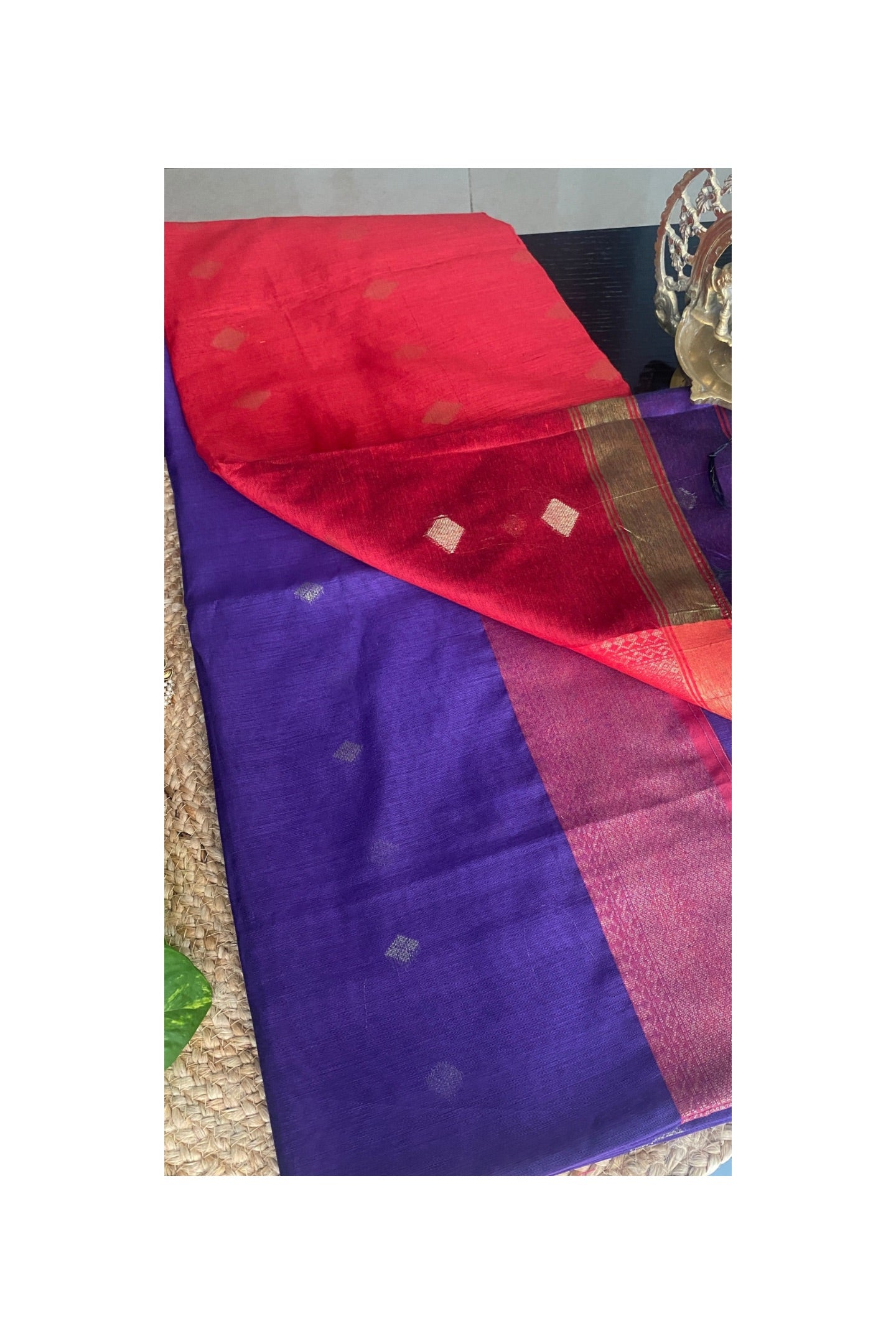 Purple Maheshwari saree