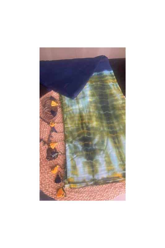NAVY BLUE SHIBORI SAREE