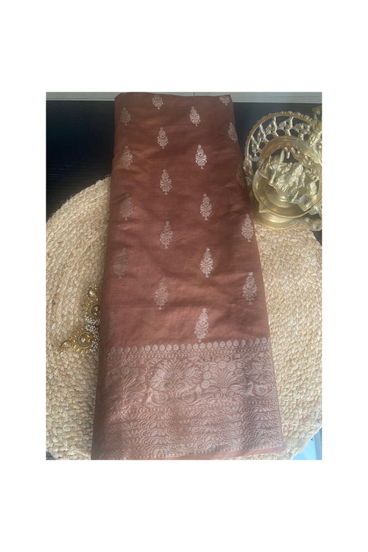 Brown Muga Silk Saree