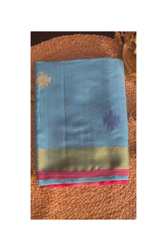 SKY BLUE COTTON SILK SAREE