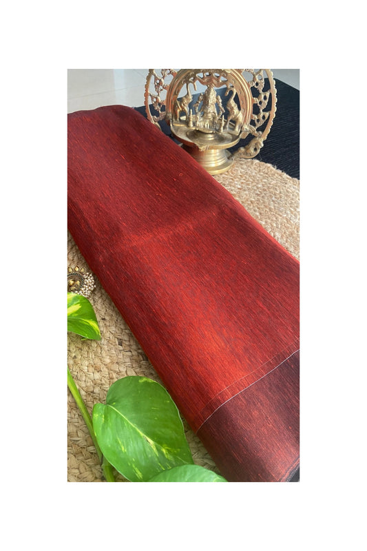 Orange-rust linen saree