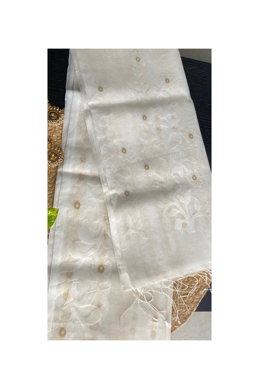 WHITE MUSLIN JAMDANI SAREE
