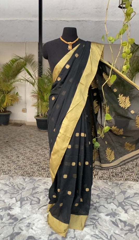 Black cotton saree