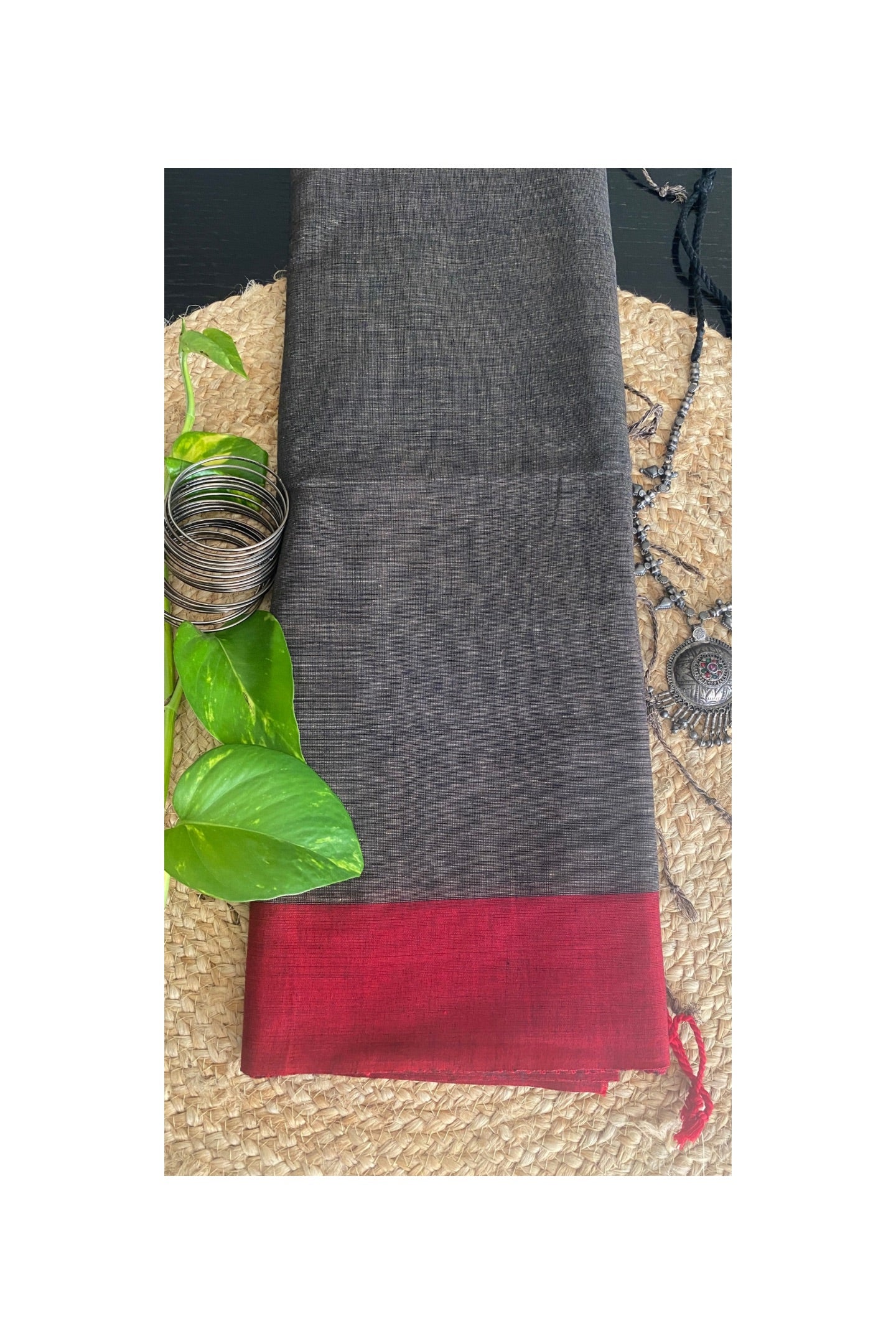 BROWN COTTON SAREE
