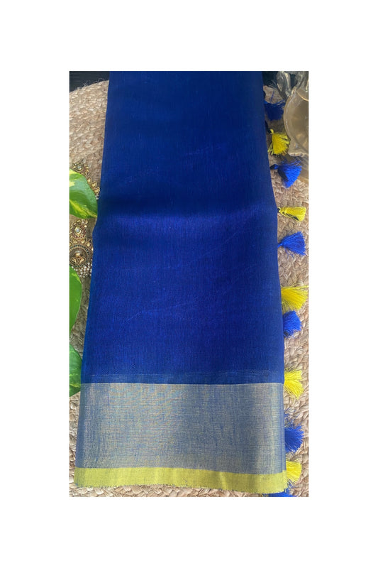 BLUE LINEN SAREE