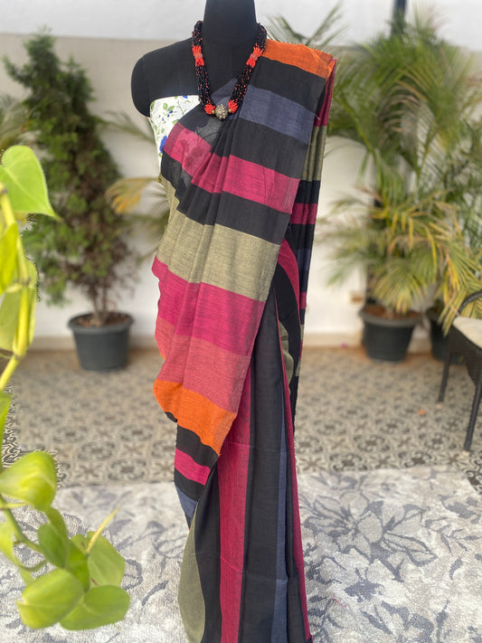 Multi colour cotton saree