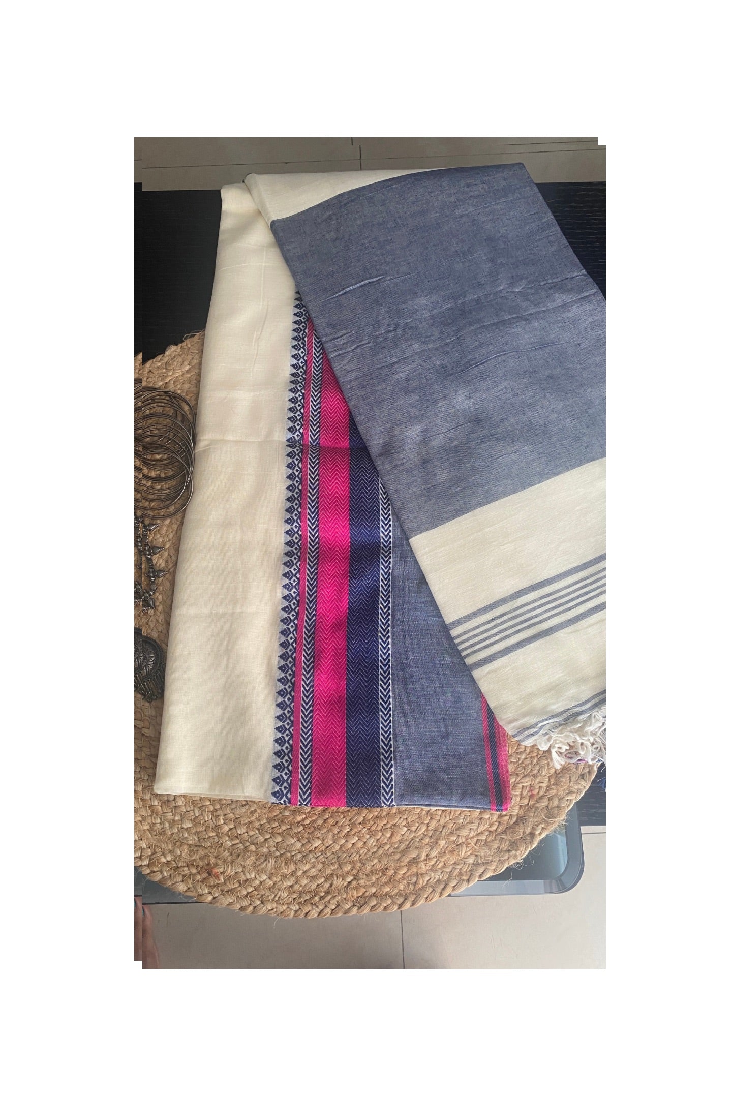 Off white Cotton Jamdani Saree