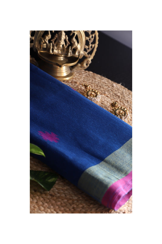 Royal Blue cotton silk Saree