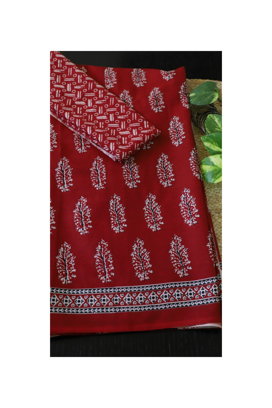 Red cotton saree