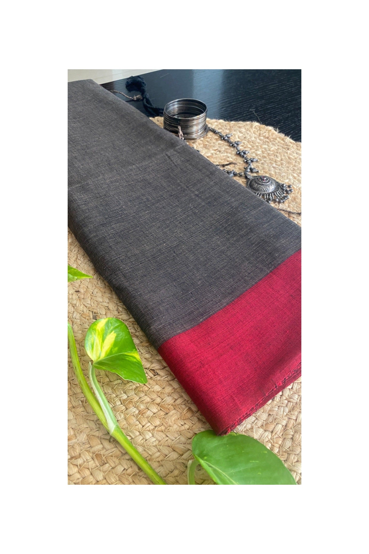 BROWN COTTON SAREE