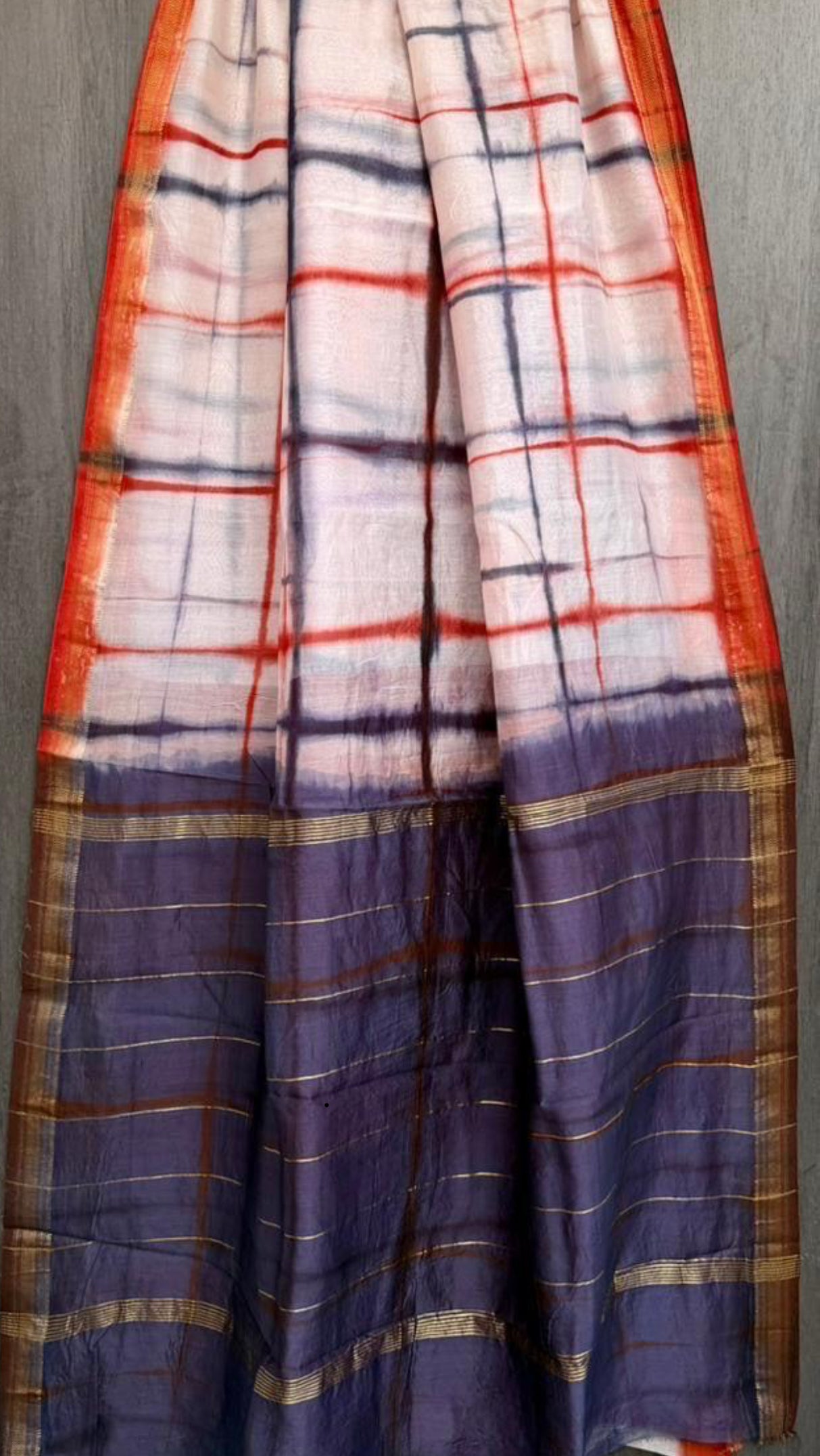Off white Shibori Maheshwari saree