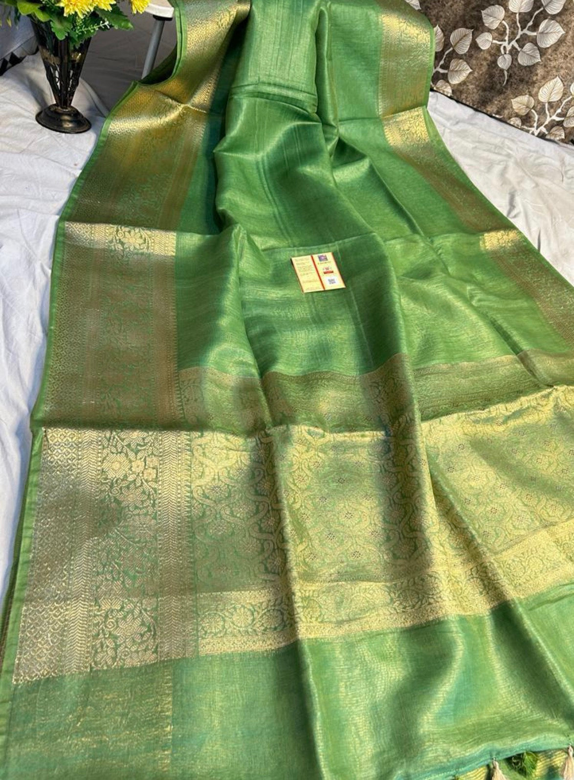 Green line saree